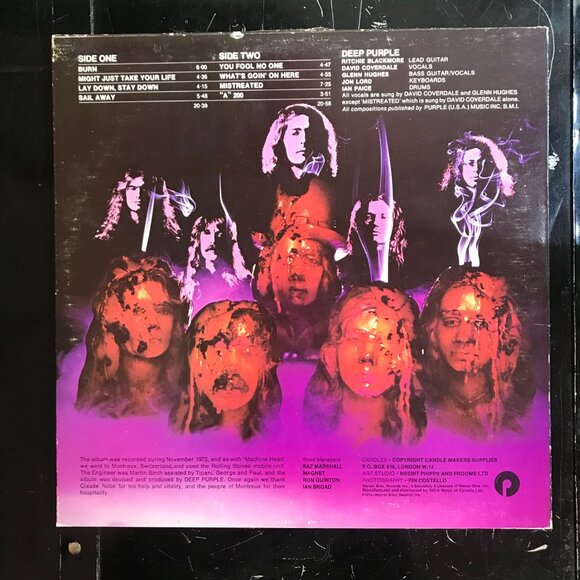 Vintage Deep Purple Burn Vinyl Record Warner Bros. 1994 Untested Used - Picture 2 of 8